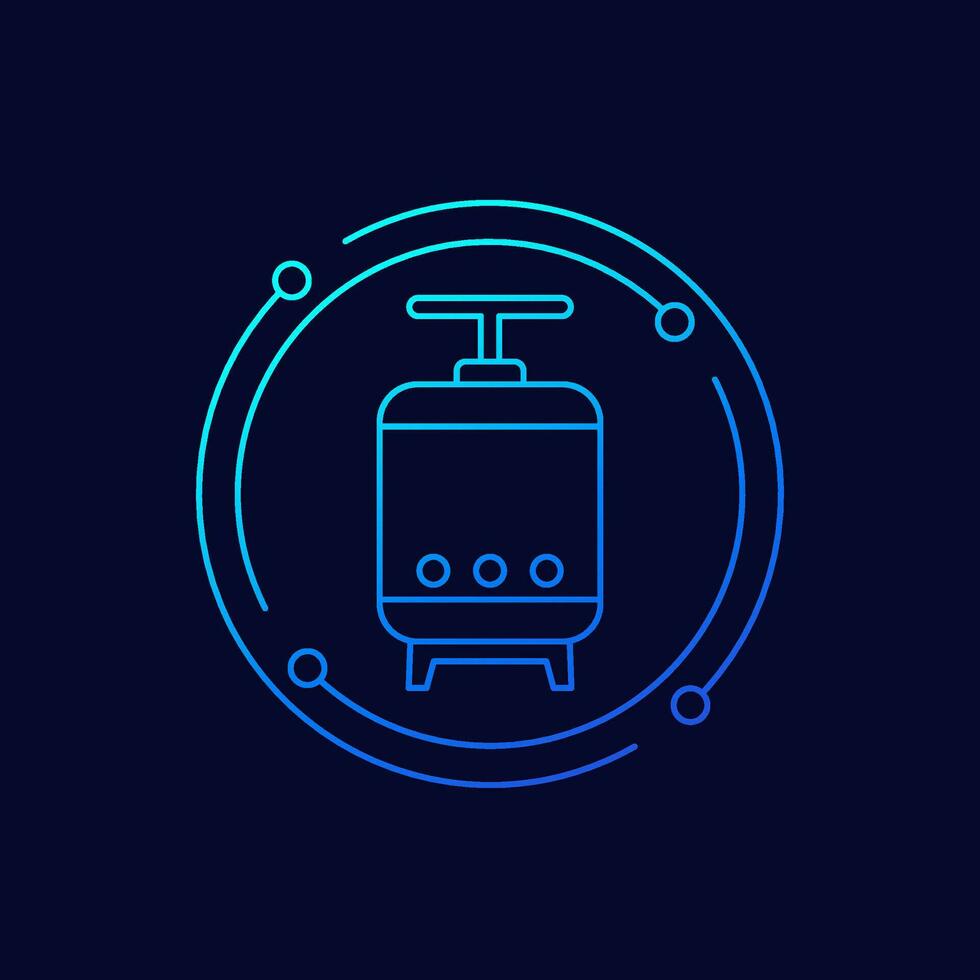 fermentation icon with a tank, linear design vector