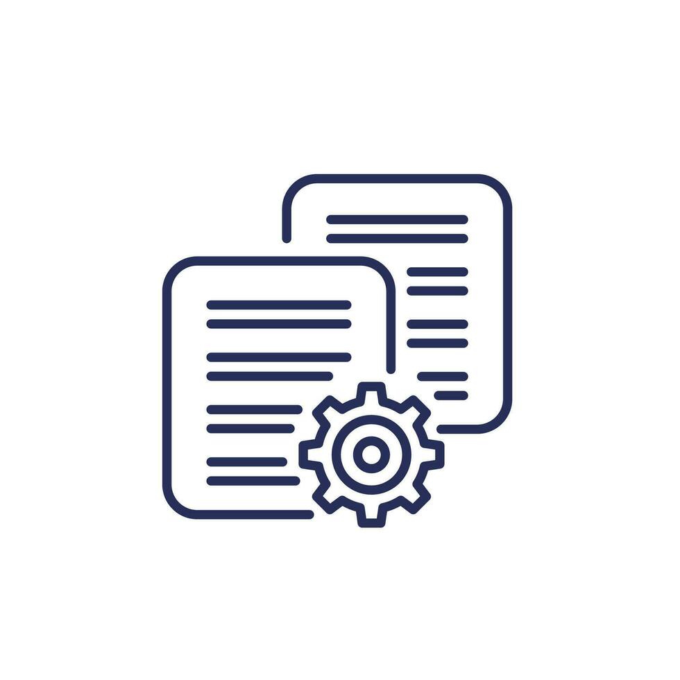 protocols line icon with documents vector