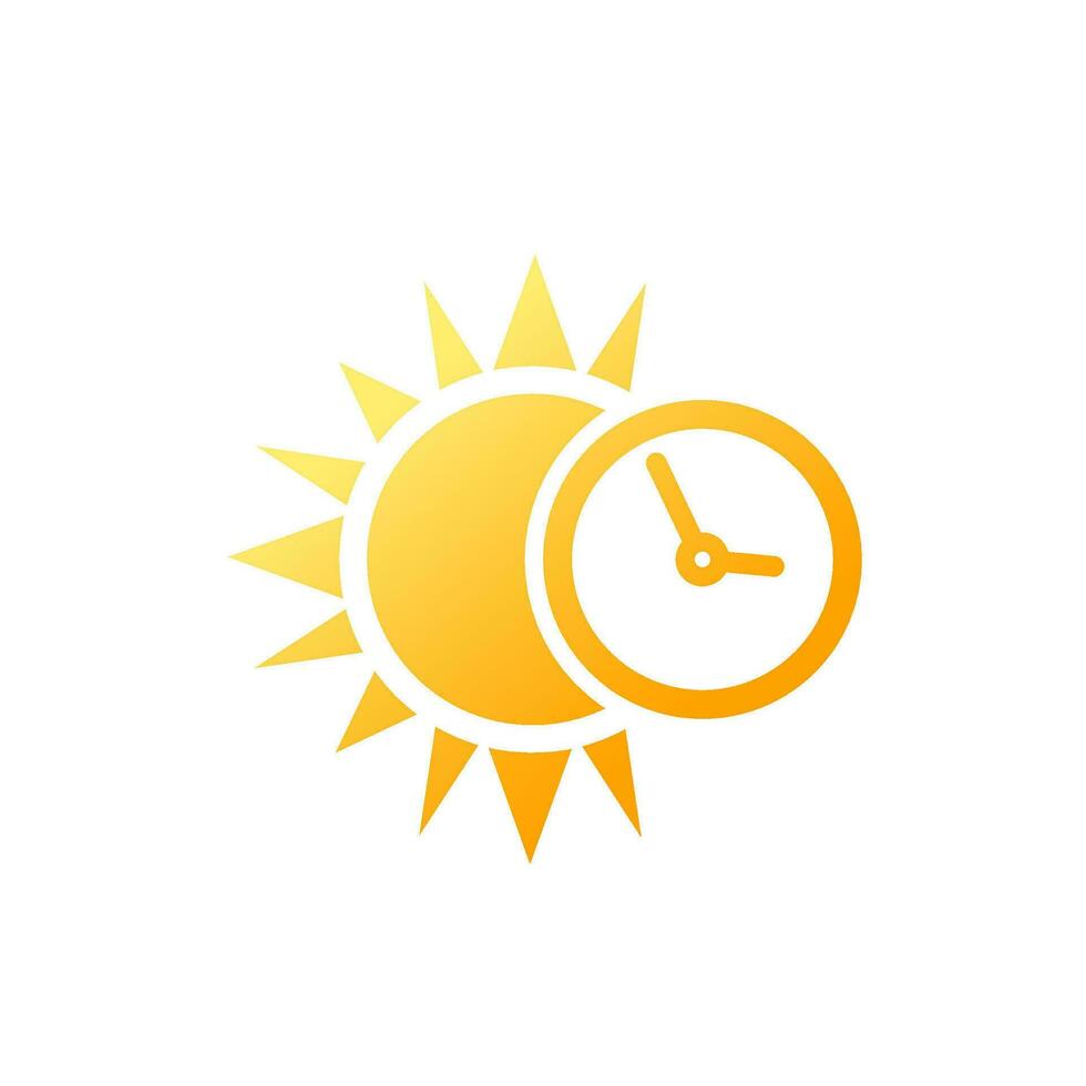 sun and time icon, vector
