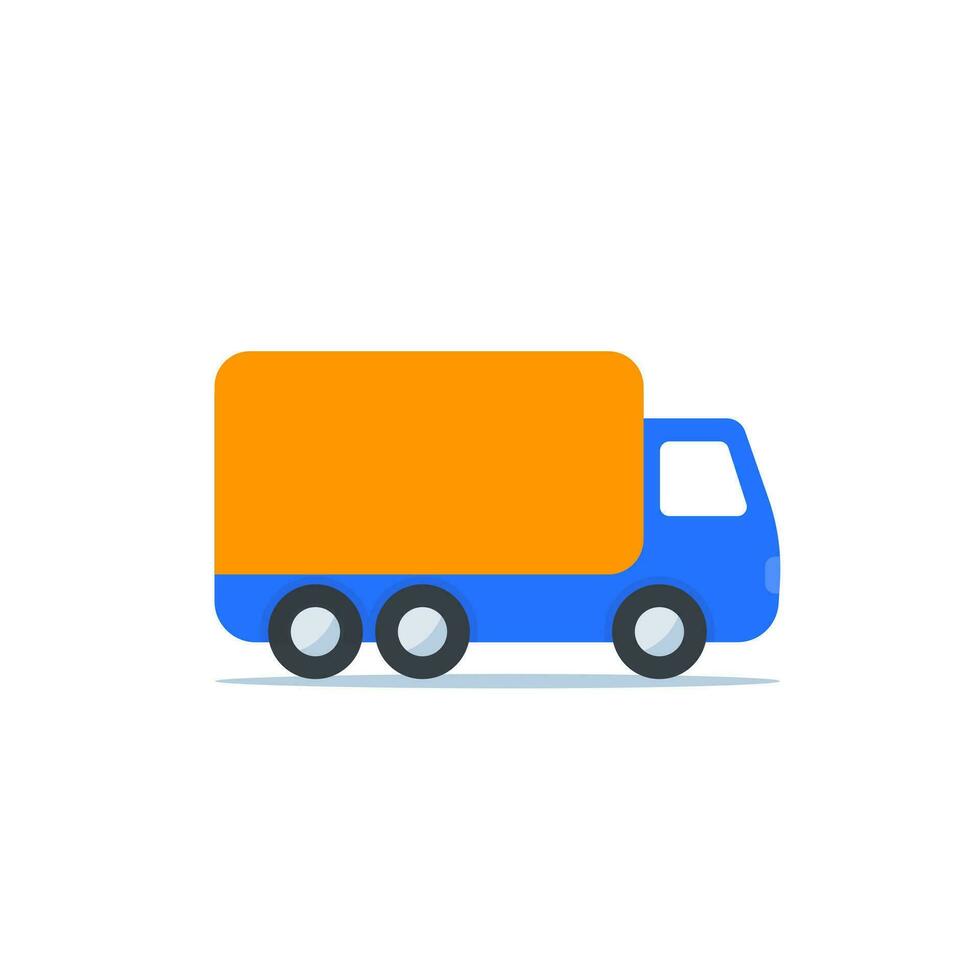 truck or lorry icon, flat vector