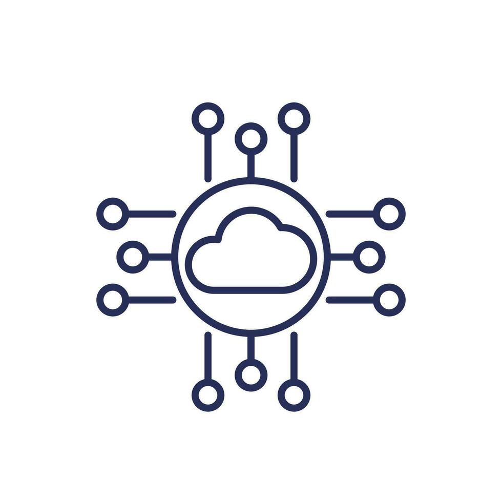 cloud platform line icon on white vector