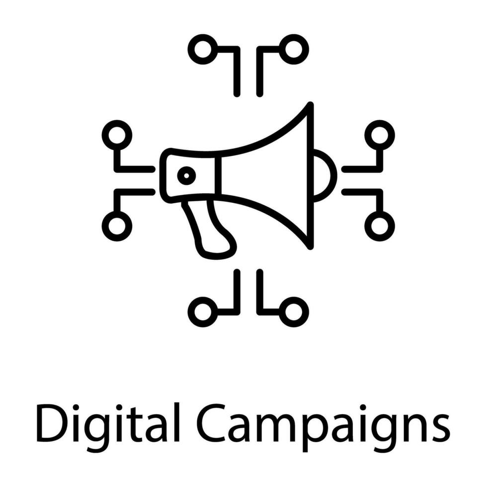 Internet y digital márketing línea íconos vector