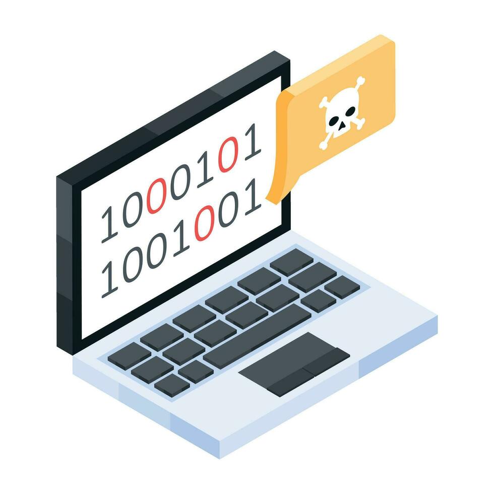 Computer password icon in isometric style vector