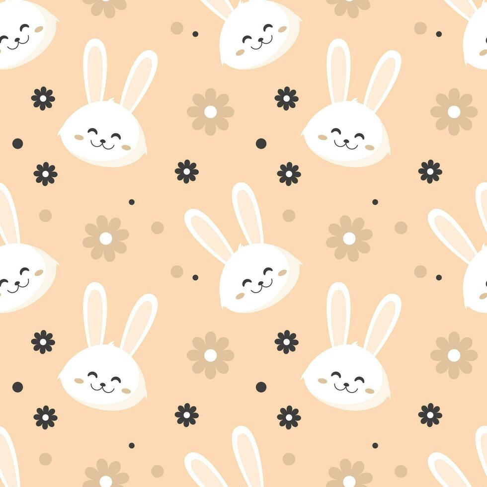 Rabbit seamless pattern. vector