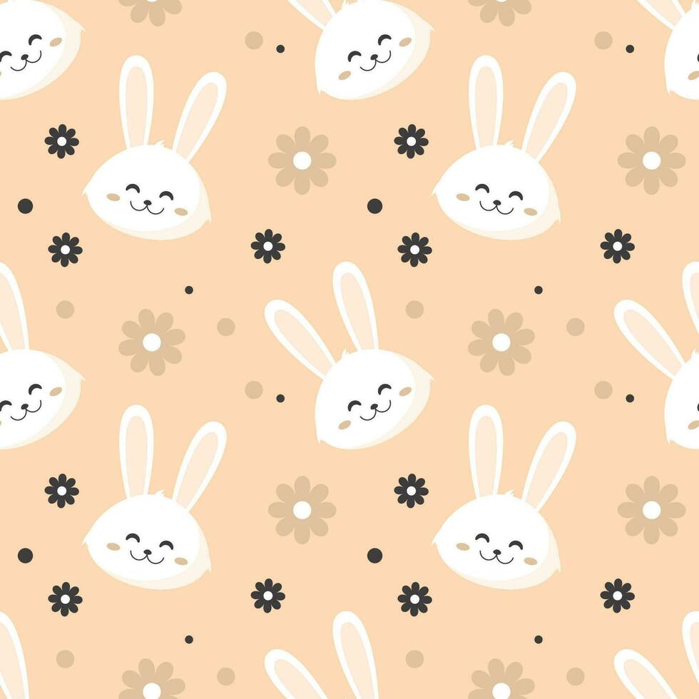 Rabbit seamless pattern. vector