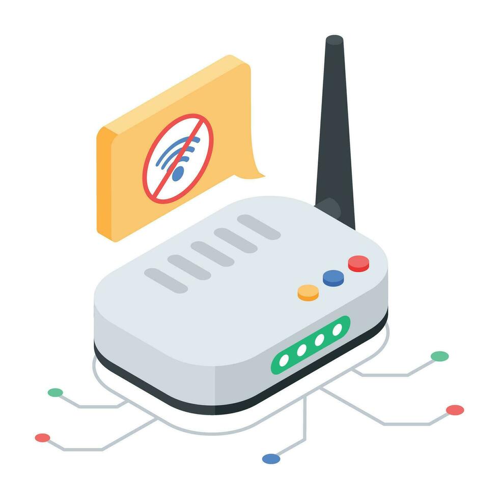 A handy isometric icon of router issue vector