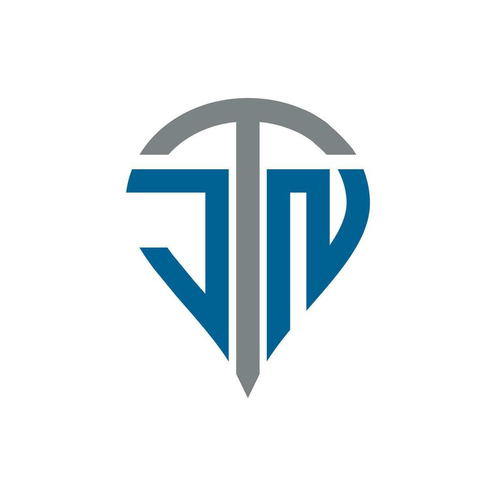 JTN letter logo. JTN creative monogram initials letter logo concept. JTN Unique modern flat abstract vector letter logo design.