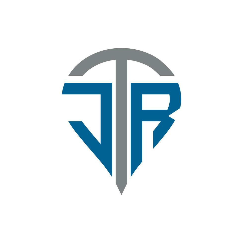 JTR letter logo. JTR creative monogram initials letter logo concept. JTR Unique modern flat abstract vector letter logo design.