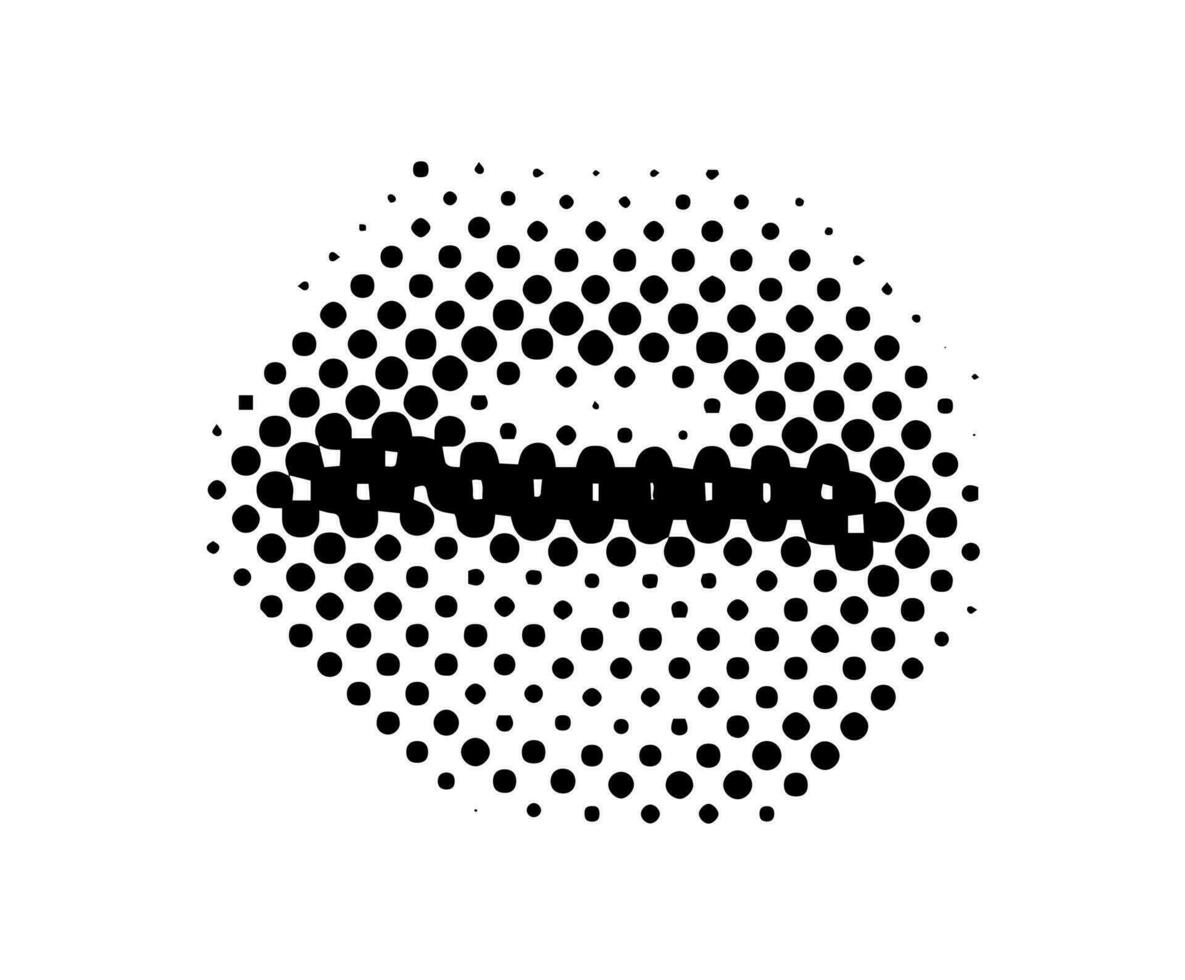 mujer boca 90s estilo trama de semitonos forma para de moda collage. puntos textura. contemporáneo estilo vector