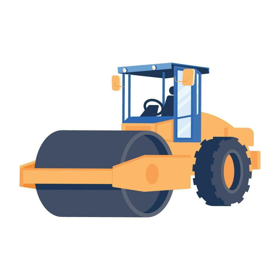 Trendy Road Roller vector