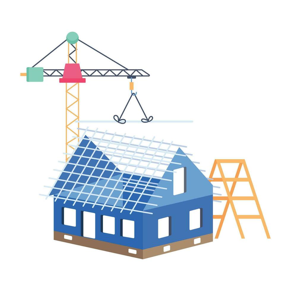 Trendy Home Construction vector