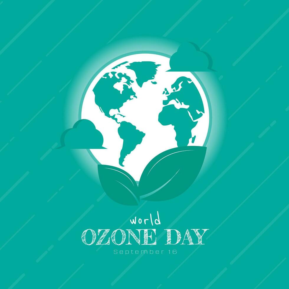 World Ozone Day Logo with ecology on earth concept vector