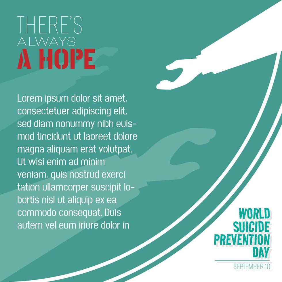 World Suicide Prevention Day Greeting with a helping hand vector
