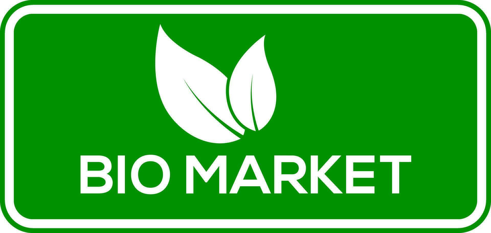verde antecedentes bio mercado vector logo o icono, bio mercado hoja logo