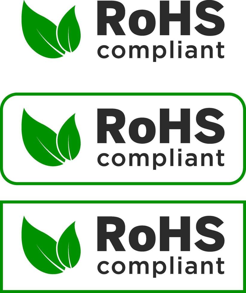 rohs obediente logo con vector verde hoja eco simpático hojas icono o logo, Pareja hoja icono