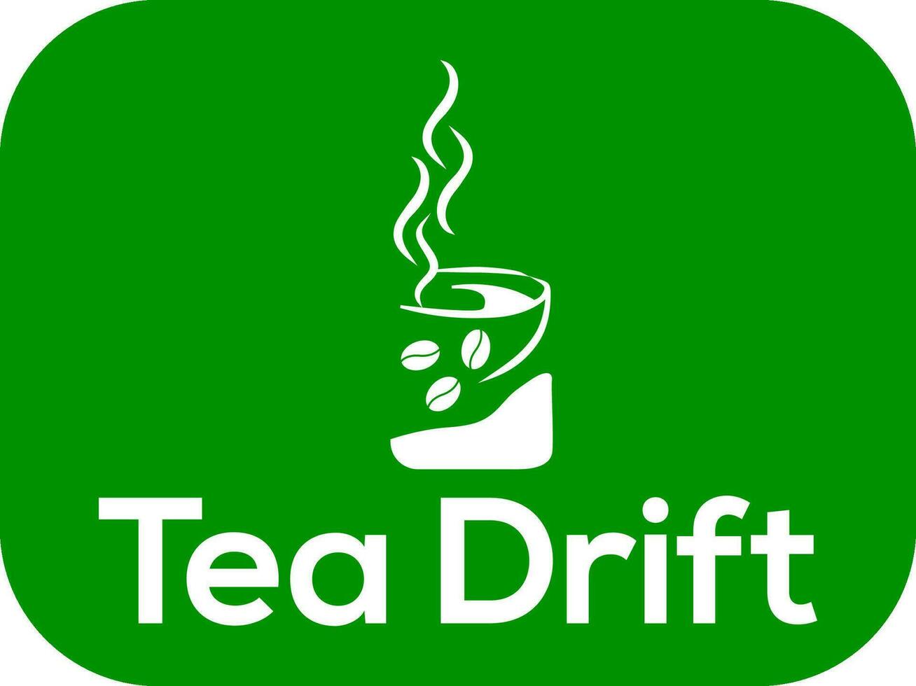 té deriva vector logo o icono, verde antecedentes té deriva logo