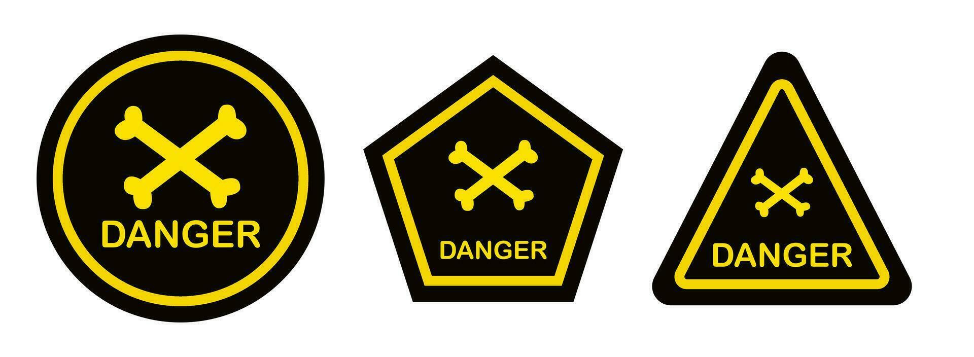 peligro canta o símbolo vector logo icono pegatina ilustración