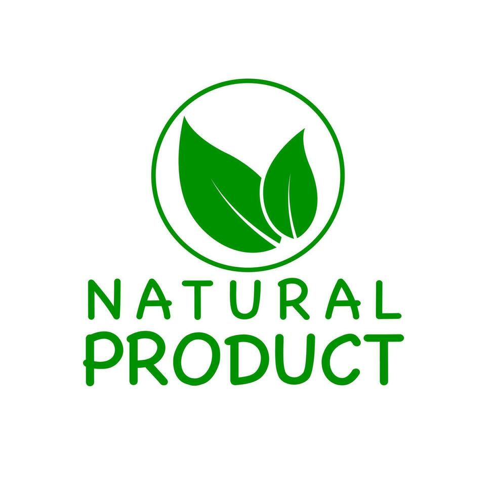 Natural product vector logo or icon, white background  natural product logo