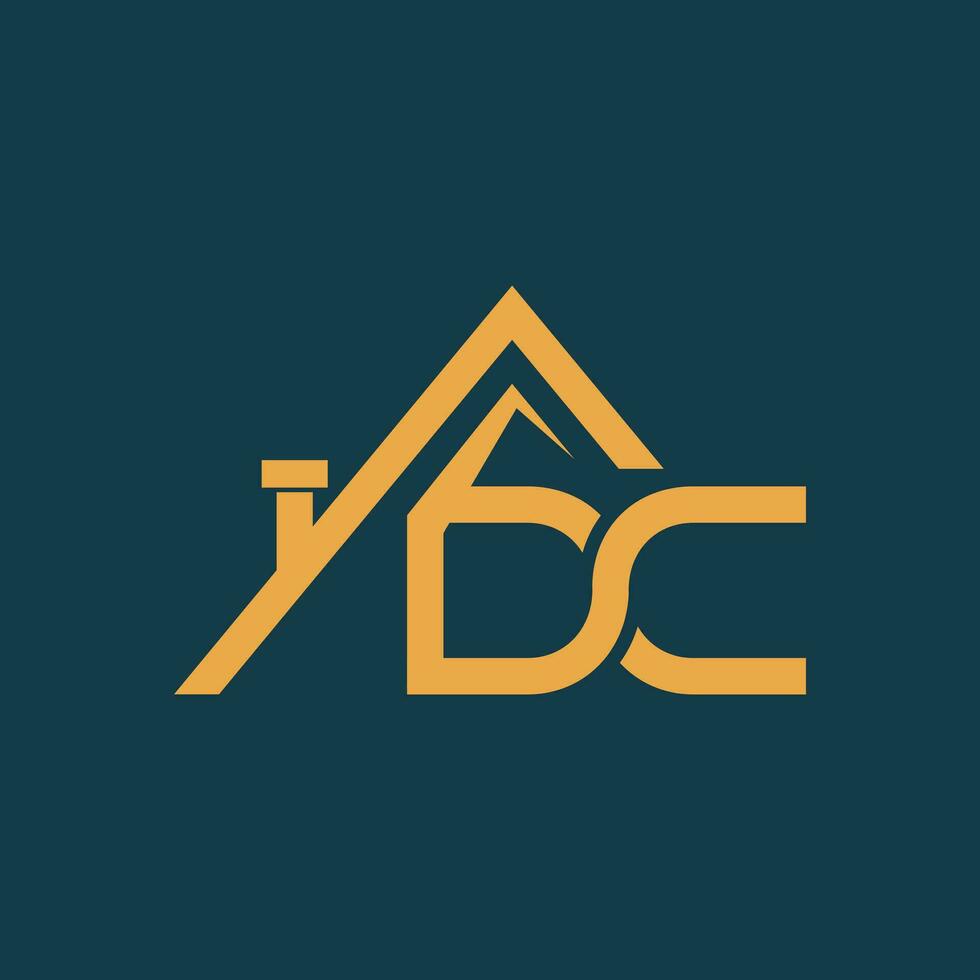 letter DC real estate logo design vector