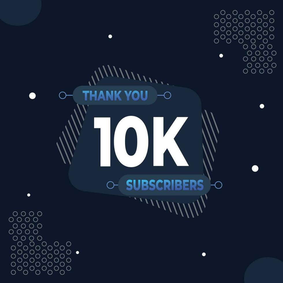 Thank you 10k subscribers or followers. web social media modern post design vector