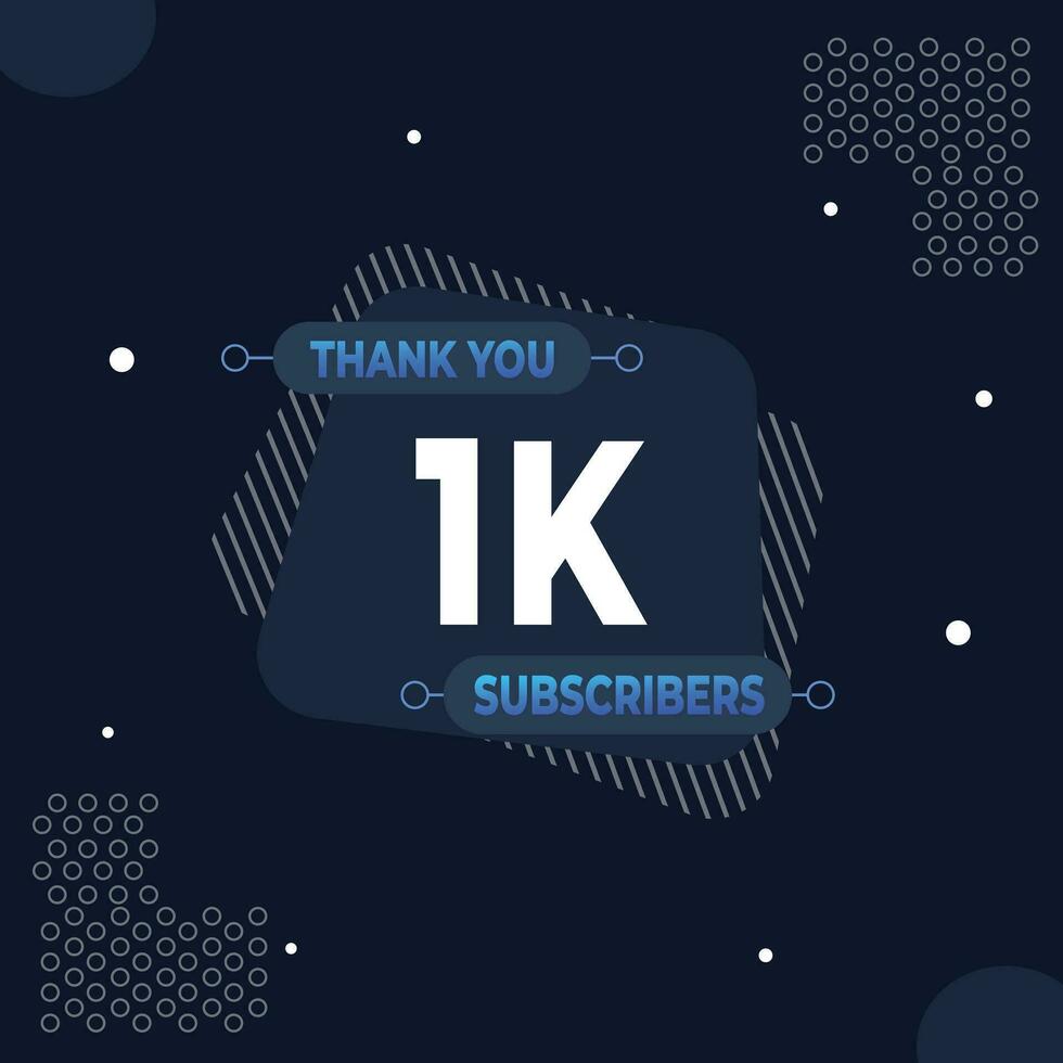 Thank you 1000 subscribers or followers. web social media modern post design vector