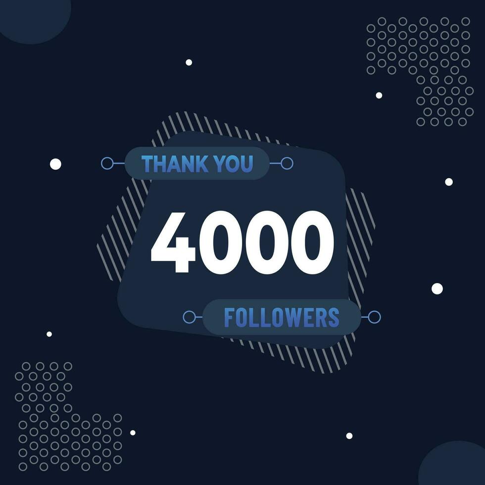 Thank you 4k subscribers or followers. web social media modern post design vector