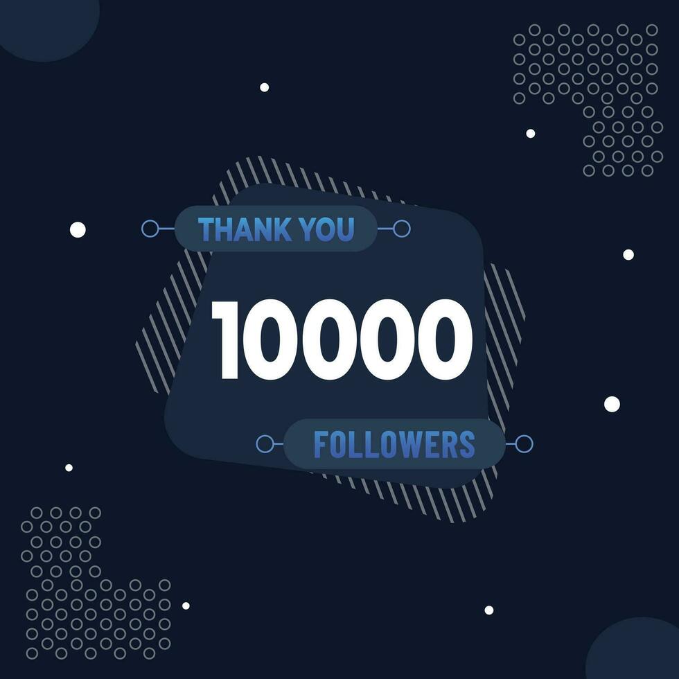 Thank you 10k subscribers or followers. web social media modern post design vector