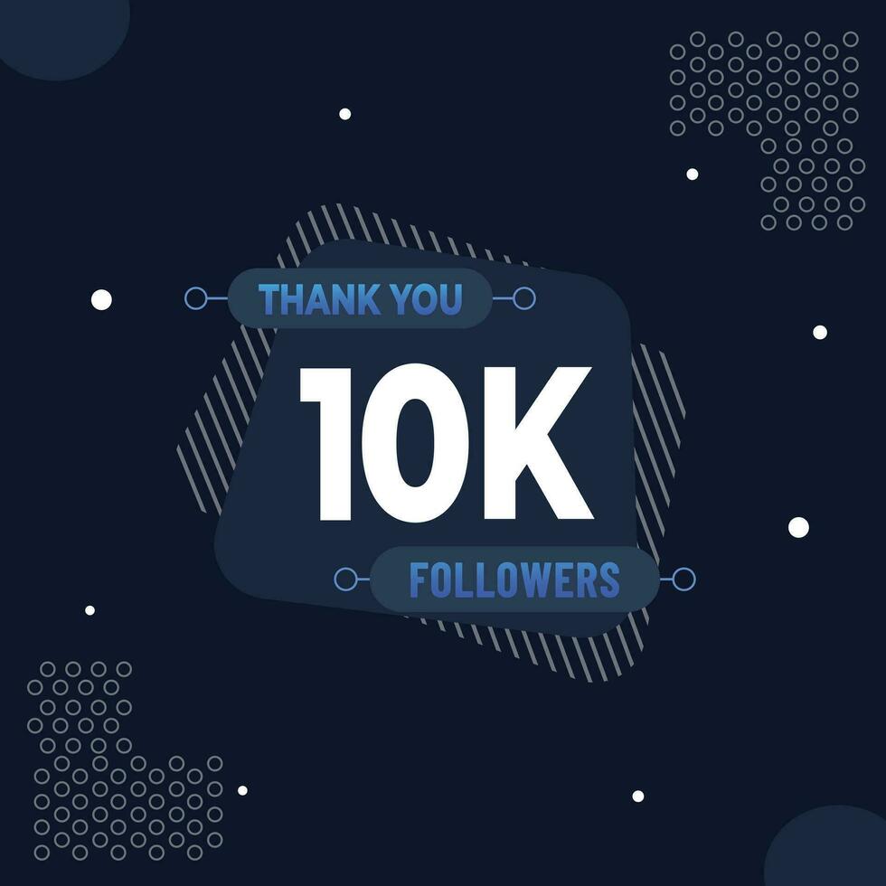 Thank you 10k subscribers or followers. web social media modern post design vector