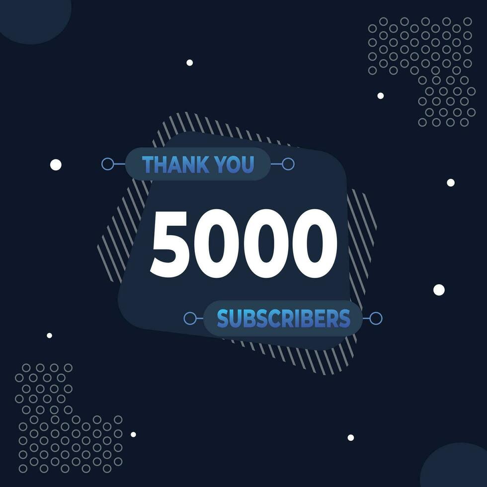 Thank you 5k subscribers or followers. web social media modern post design vector