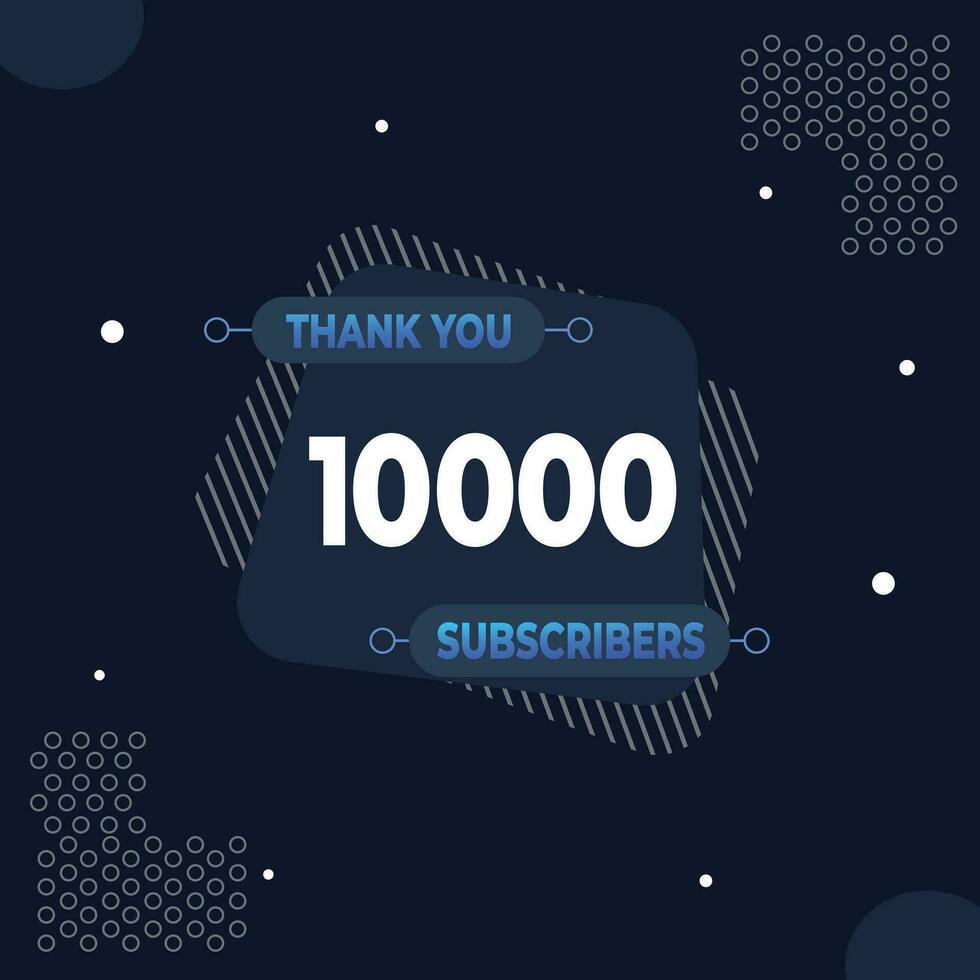 Thank you 10k subscribers or followers. web social media modern post design vector