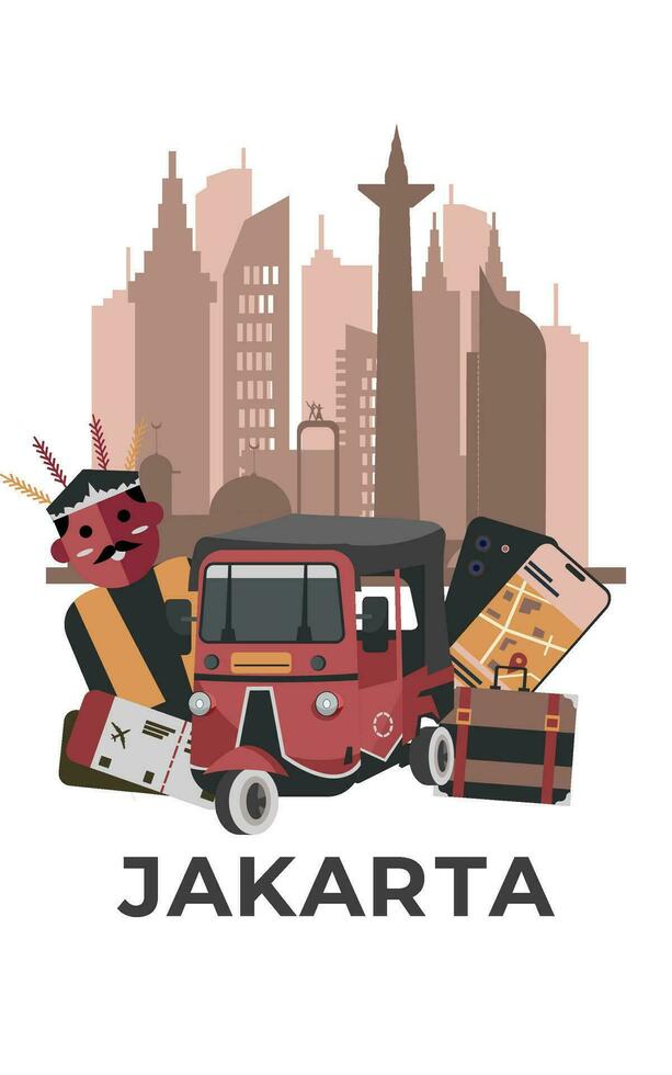 Jacarta Indonesia ciudad vector