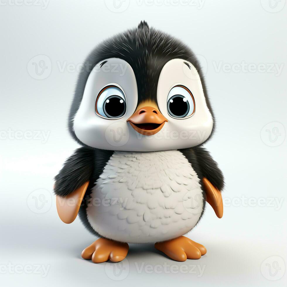 cute penguin animal with white background photo