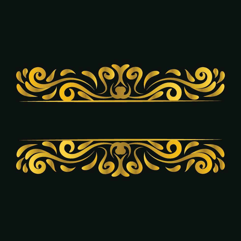 Gold Floral Vintage Title Frame Swirl For Text Border Png Transparent Background Wedding Invitation Card vector