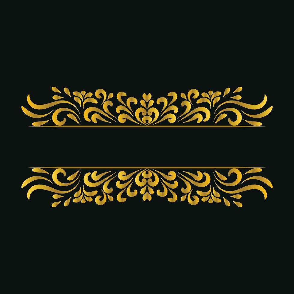 Gold Floral Vintage Title Frame Swirl For Text Border Png Transparent Background Wedding Invitation Card vector