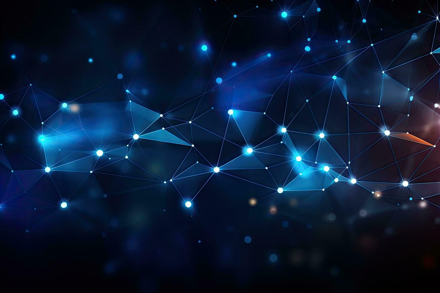 Abstract technology background with connection lines and dots. 3D Rendering, Abstract polygonal vector science background with connecting dots and lines, AI Generated photo