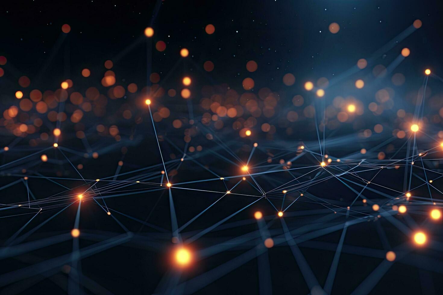 Abstract technology background with connection lines and dots. 3D Rendering, Abstract futuristic digital background with connecting dots and lines. 3d rendering, AI Generated photo