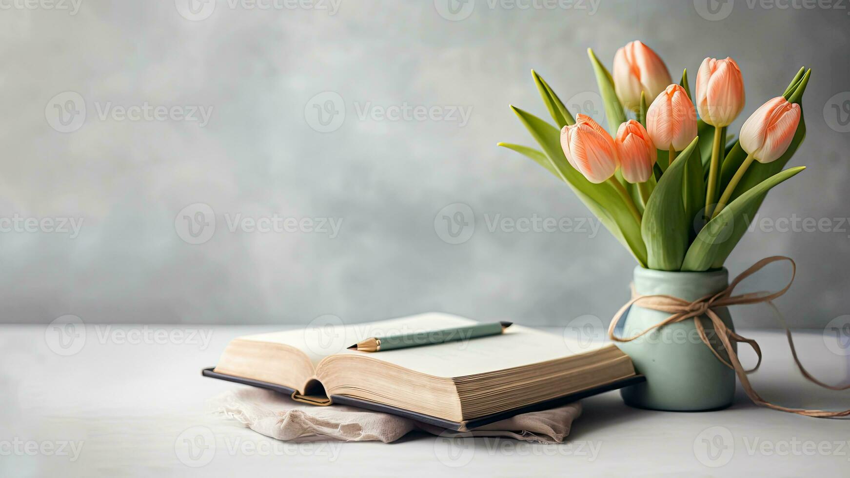 Graceful Tulips - A Perfect Background for Celebratory Messages - Generative AI photo
