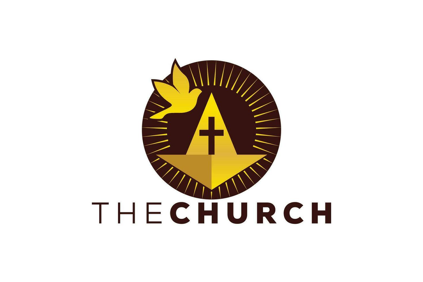 Trendy and Professional letter A church sign Christian and peaceful vector logo design