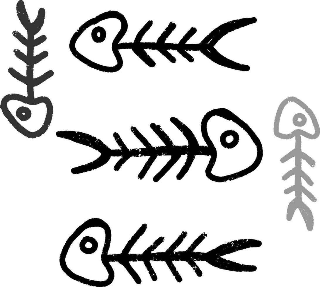 fish bones clip art vector