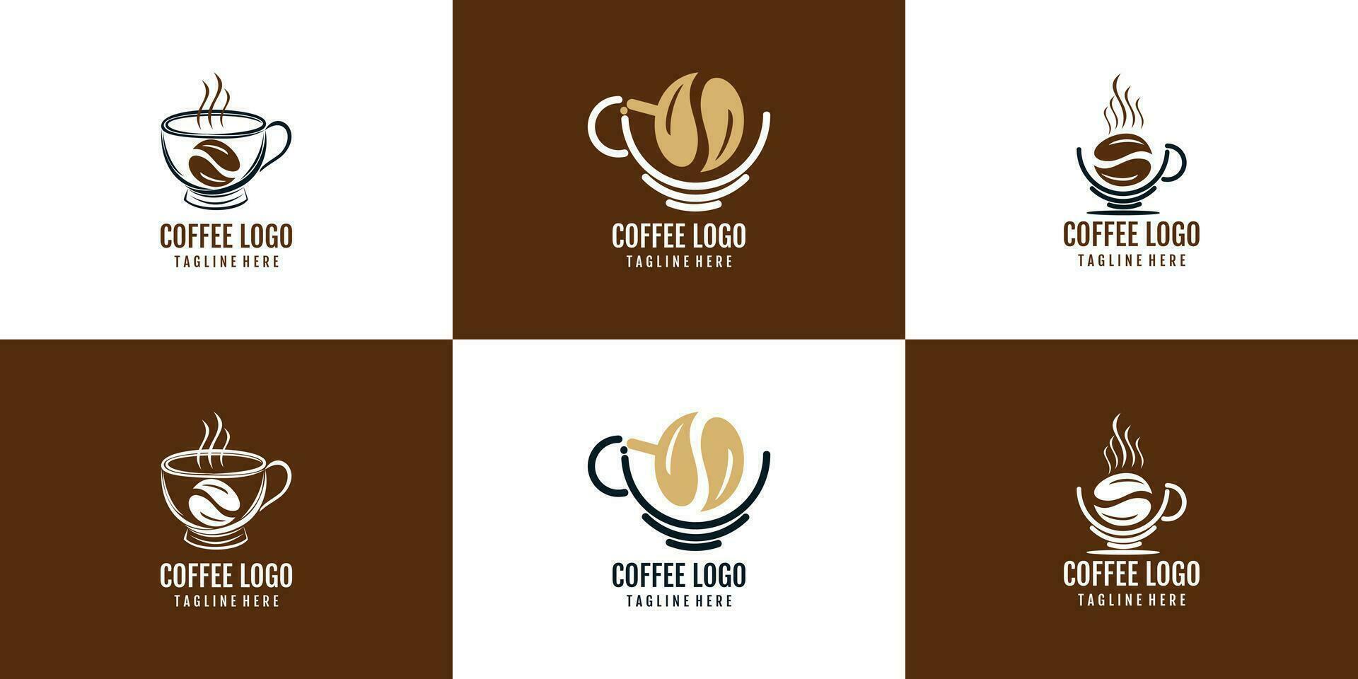 Coffee logo design collection with creative element concept Premium Vector
