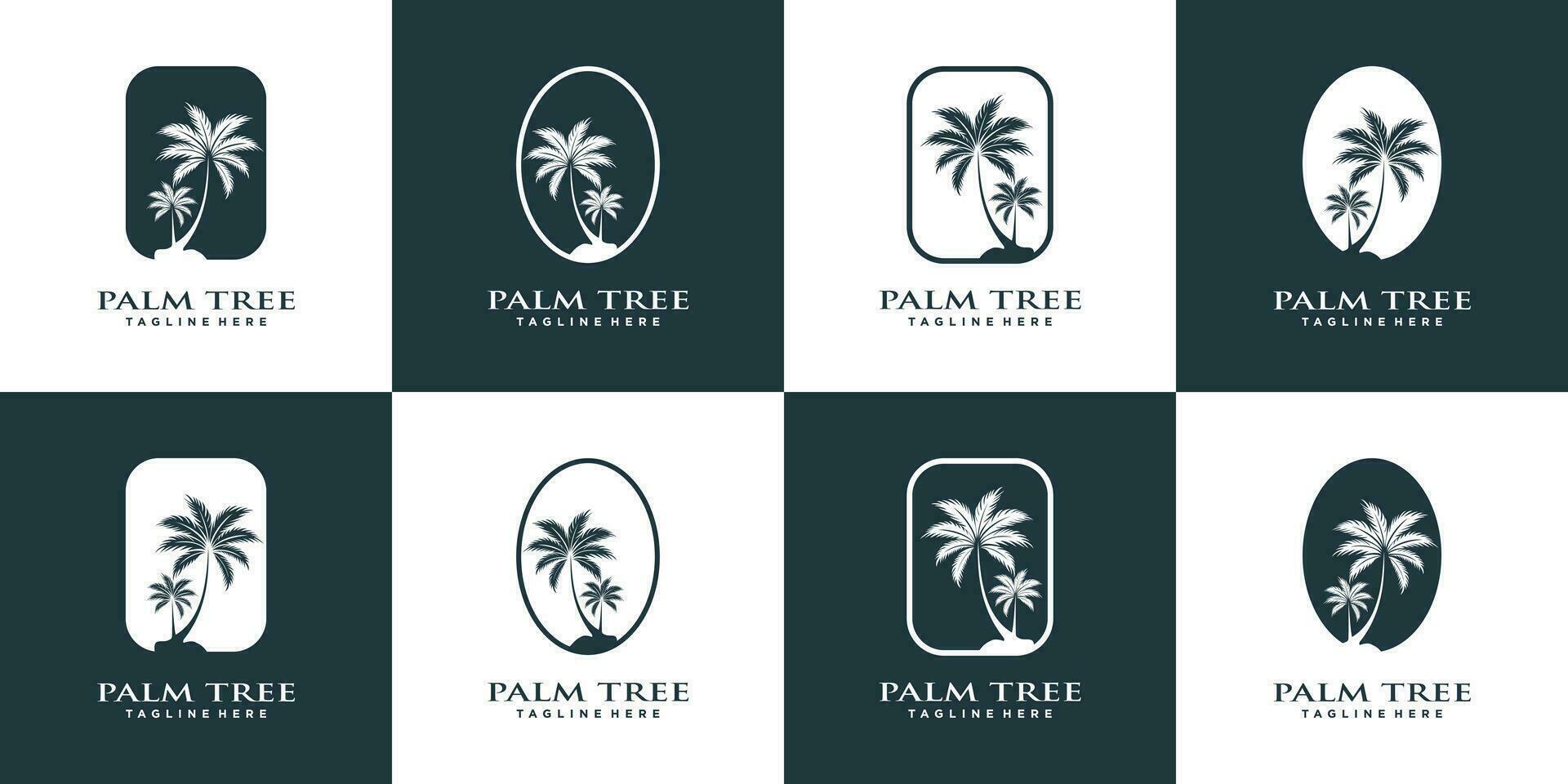 palm logo design collection with creative unique concept premium vector