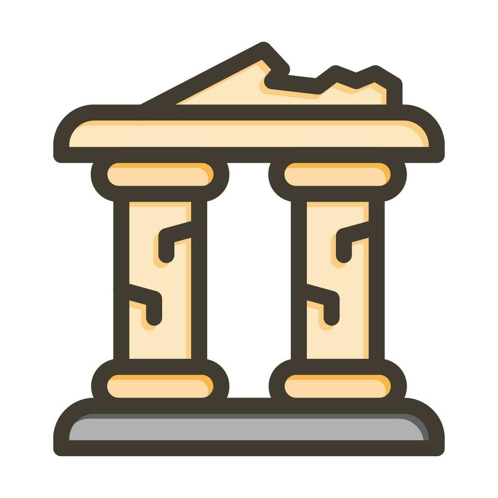 Ruined Vector Thick Line Filled Colors Icon For Personal And Commercial Use.