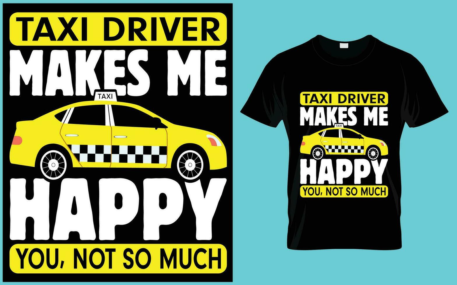 impresión Taxi conductor t camisa diseño vector