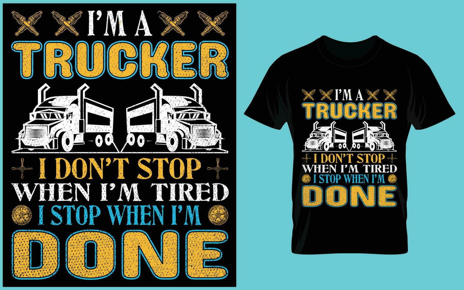 Truck Driver Vector T Shirt Design