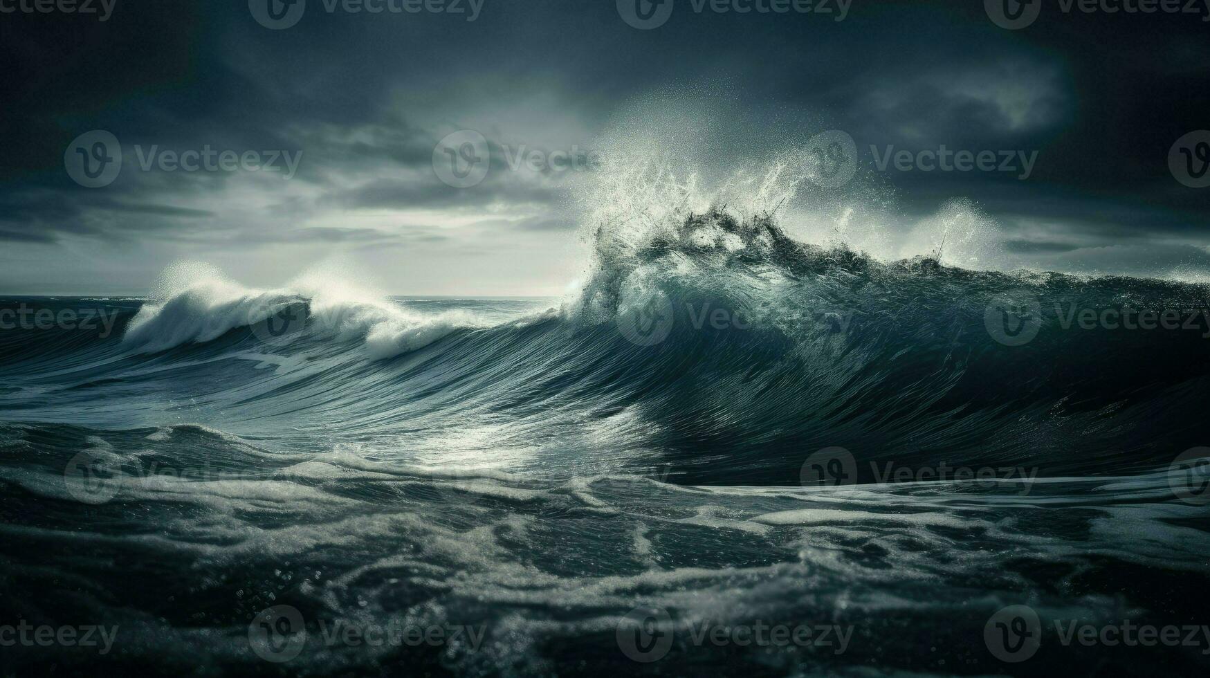 Waves on the high seas AI Generative photo