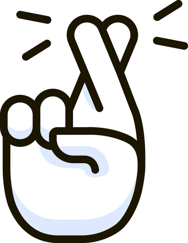 crossed fingers icon emoji sticker vector