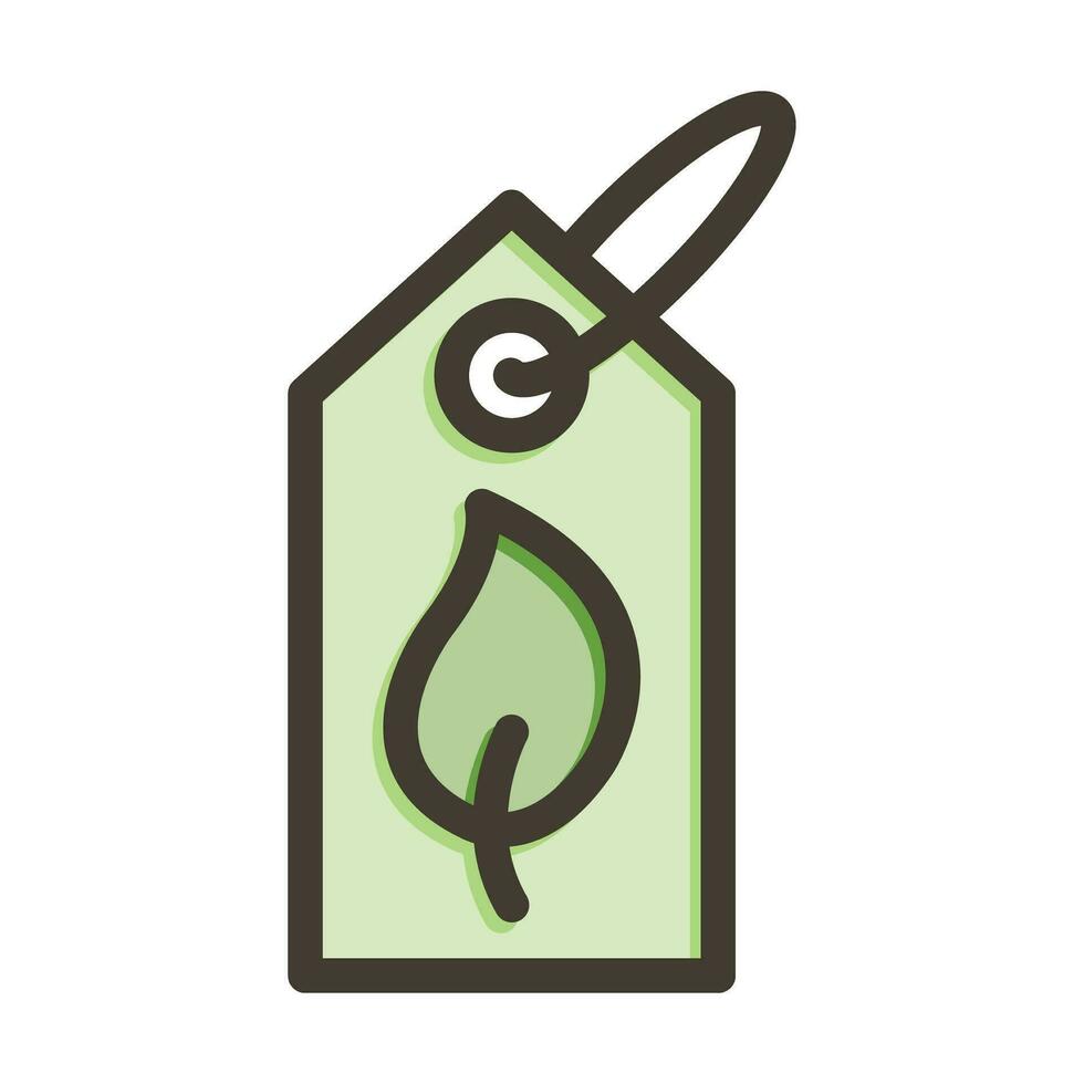 Eco Tag Vector Thick Line Filled Colors Icon For Personal And Commercial Use.