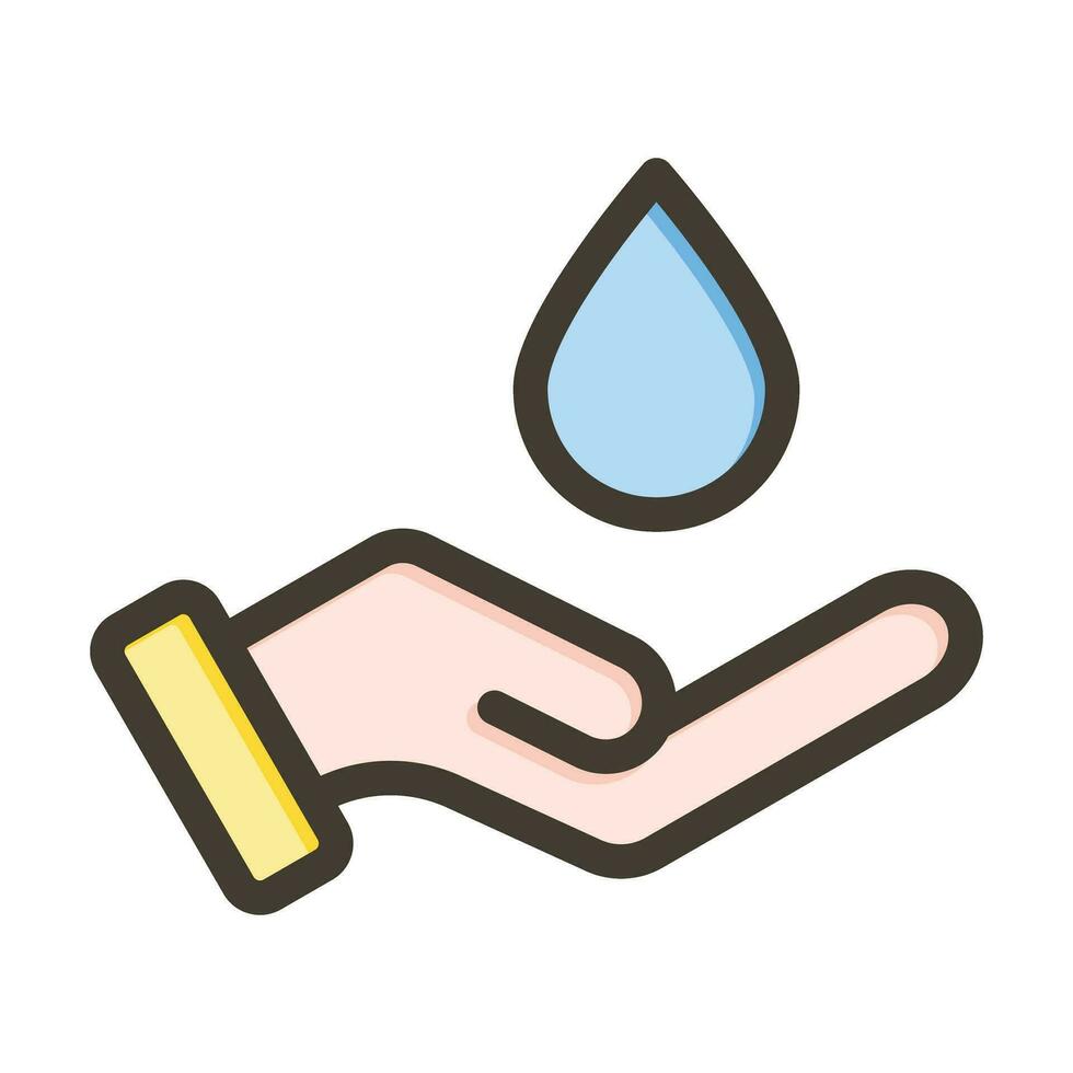 Save Water Vector Thick Line Filled Colors Icon For Personal And Commercial Use.