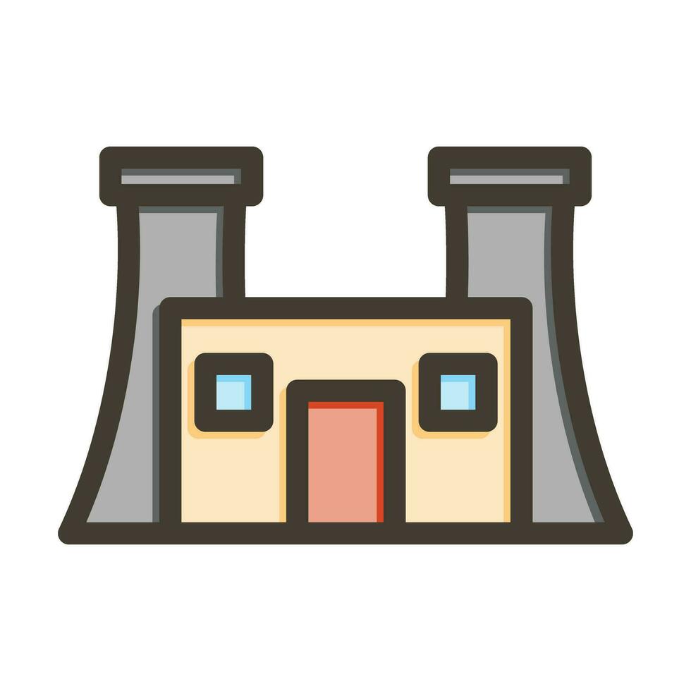 Power Plant Vector Thick Line Filled Colors Icon For Personal And Commercial Use.