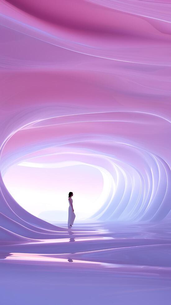 A woman standing in a tunnel photo
